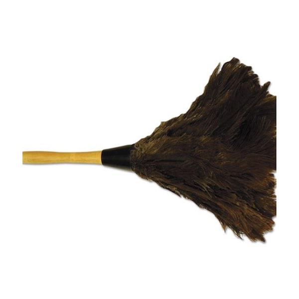 Pinpoint BWK Professional Ostrich Feather Duster with Wood Handle; Brown - 14 in. PI22361 - main